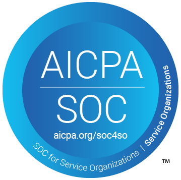 A blue circle with the words aicapa soc on it.